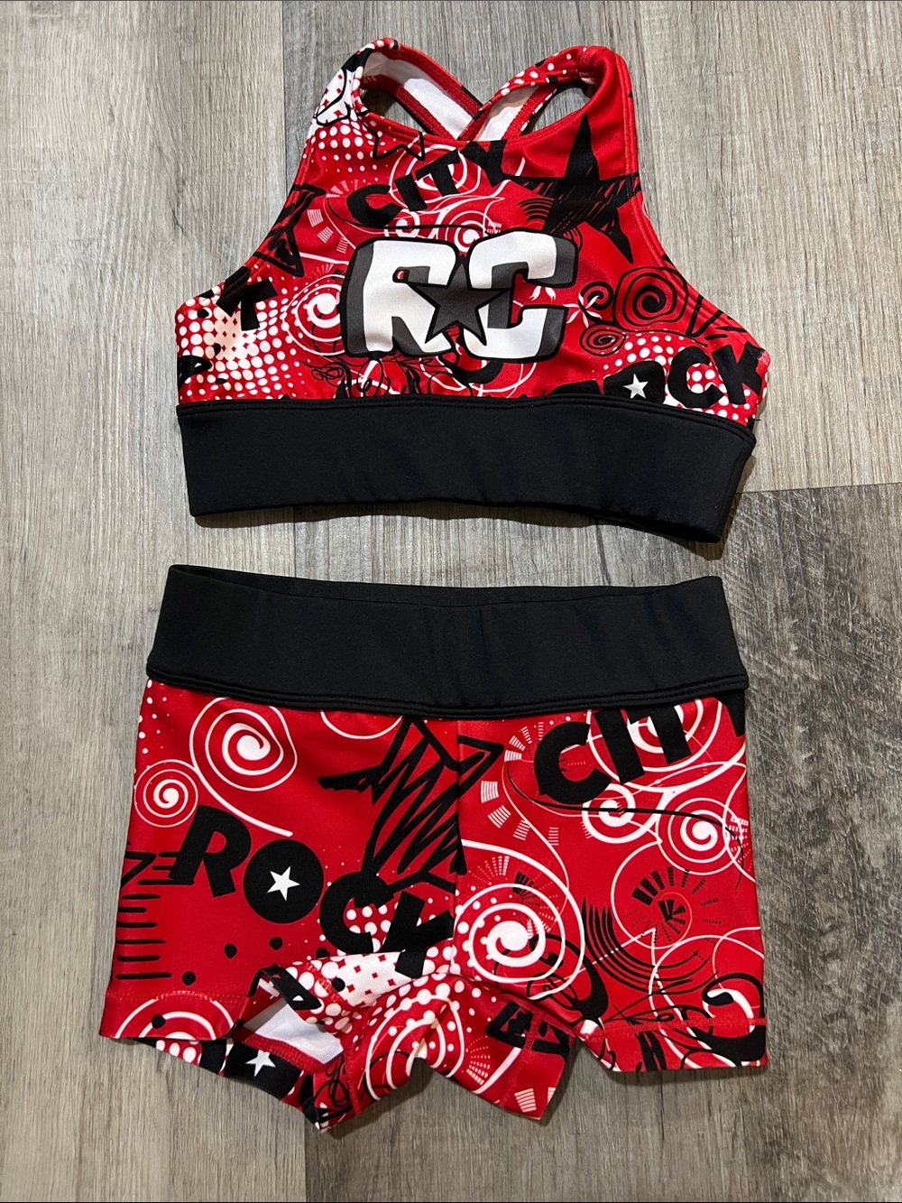 Rebel Athletic Rock City cheer set size YS